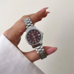 ساعت کاسیو زنانه vintage صفحه زرشکی تیره