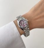 ساعت رولکس زنانه صفحه جگری صدفی - Image 3