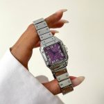 ساعت کارتیر زنانه سانتوز صفحه بنفش