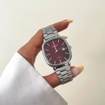 ساعت کاسیو old money بزرگ سیلور صفحه زرشکی