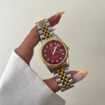 ساعت رولکس قطر صفحه 30mm صفحه چری بند سیلور طلایی