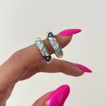 گوشواره حلقه ای میناکاری کد0823