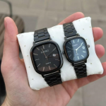 ست ساعت کاسیو old money صفحه مشکی بند مشکی