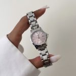 ساعت کاسیو زنانه تقویم دار صفحه صورتی بند سیلور