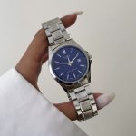 ساعت کاسیو قطر 30mm صفحه سورمه ای بند سیلور