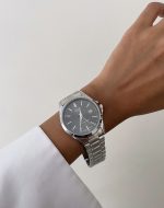 ساعت کاسیو قطر 30mm صفحه مشکی بند سیلور - Image 3
