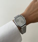 ست ساعت کاسیو old money صفحه طوسی بند سیلور - Image 2