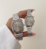 ست ساعت کاسیو old money صفحه طوسی بند سیلور