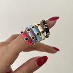گوشواره میناکاری نگین دار کد0824