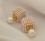 گوشواره مروارید مکعبی کد0832