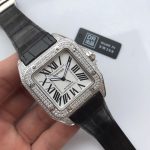 ساعت کارتیر زنانه دموند فول نگین بند چرمی