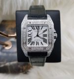 ساعت کارتیر زنانه دموند فول نگین بند چرمی - Image 2