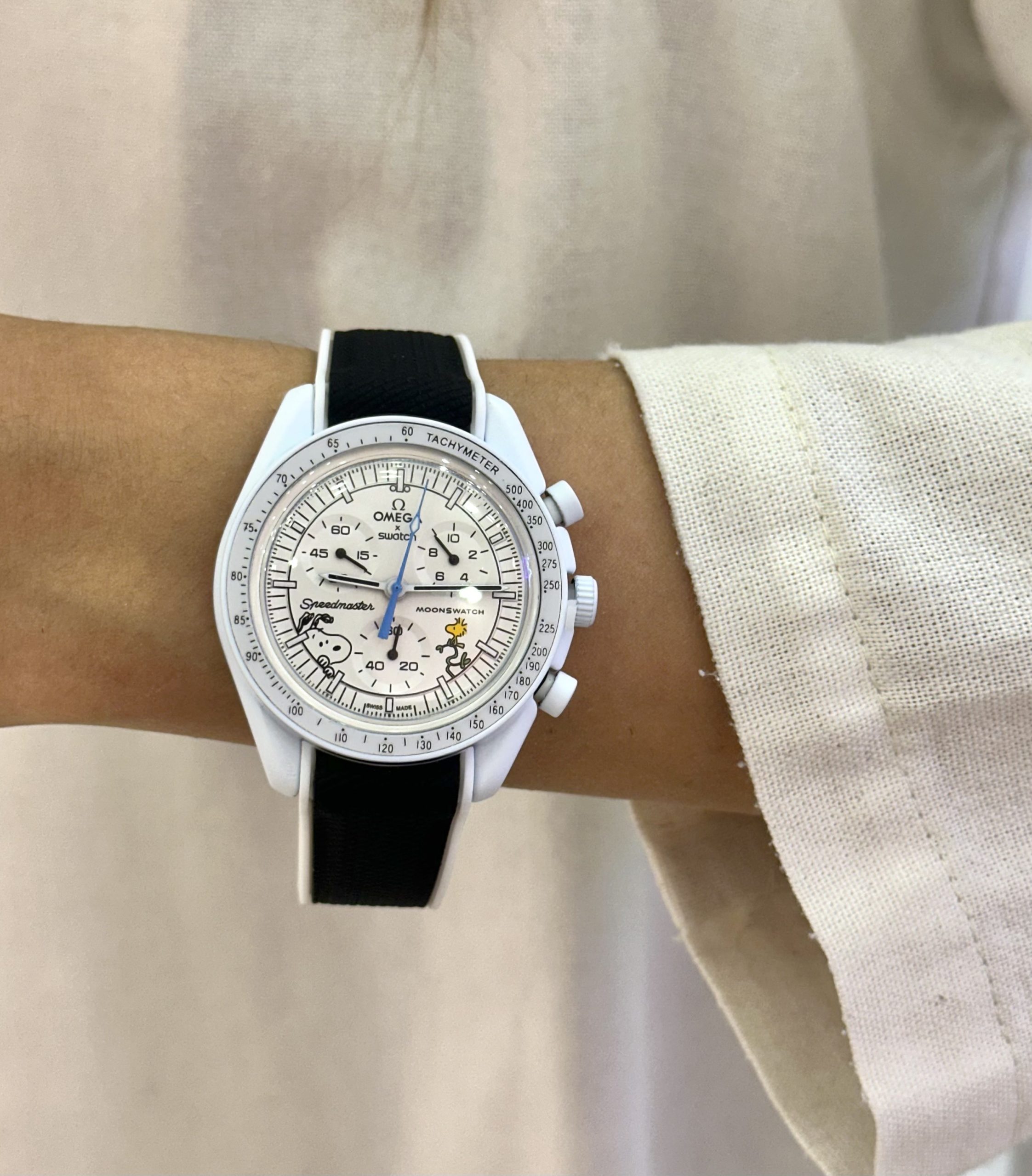 IMG_8173 ساعت مچی امگا سواچ Omega Swatch Mission To The Moon طرح اسنوپی بدنه سرامیکی - Image 1