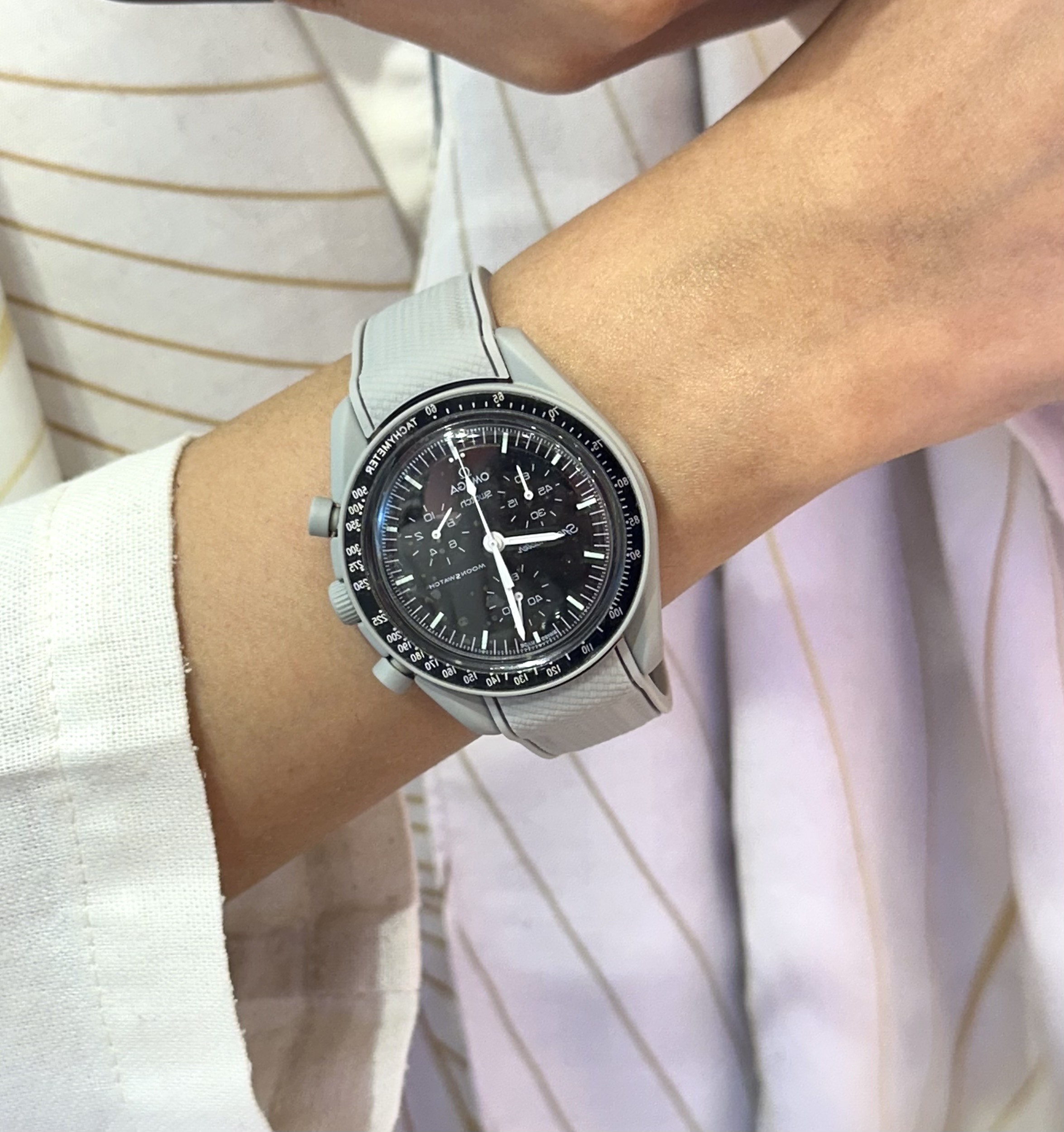 IMG_8637 ساعت مچی امگا سواچ Omega Swatch Mission to Mercury بدنه سرامیکی - Image 1