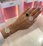 انگشتر سکه ای با نگین رنگی کد0465 - Image 4