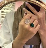 انگشتر سکه ای با نگین رنگی کد0465 - Image 5