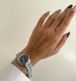 ساعت رولکس زنانه صفحه مشکی بند سیلور - Image 2