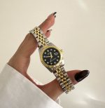 ساعت رولکس زنانه صفحه مشکی بند سیلور گلد - Image 2