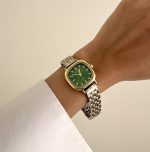 ساعت نایدو سیلور گلد صفحه سبز بند حصیری - Image 3