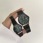 ساعت کاسیو گرد صفحه سبز بند مشکی