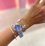 ساعت امگا کانسلیشن زنانه صفحه سورمه ای بند سیلور